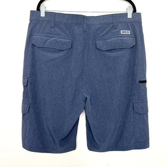 IRON Co. Blue Active Cargo Shorts Casual 36 Waist - Picture 3 of 3